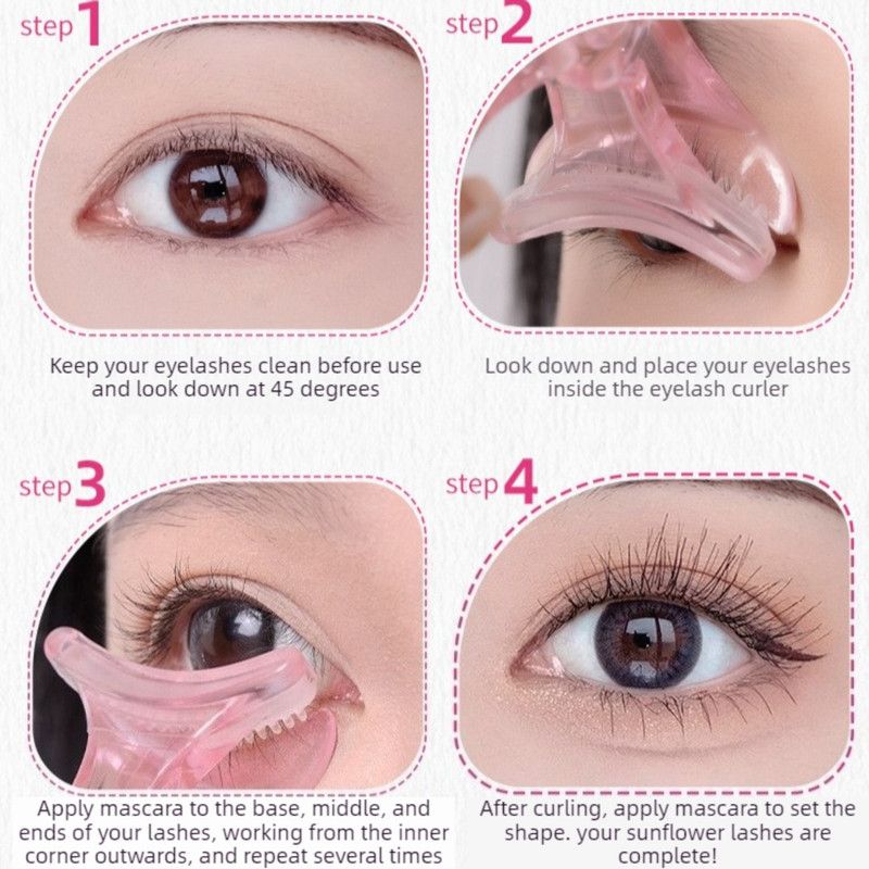 Frameless Eyelash Curler, Wide-Angle Style, Portable Long-Lasting Natural Lash Curler Makeup Tool