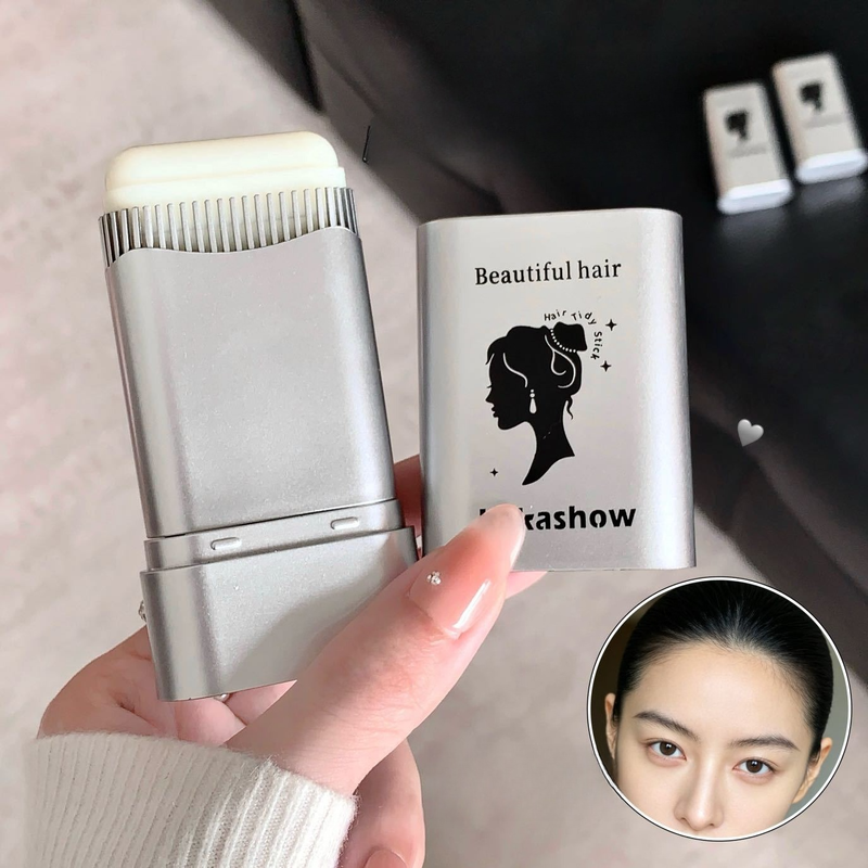 Rotatable Broken Hair Finishing Stick, Hair Styling Wax for Bangs & Flyaways, Makeup Hairstyle