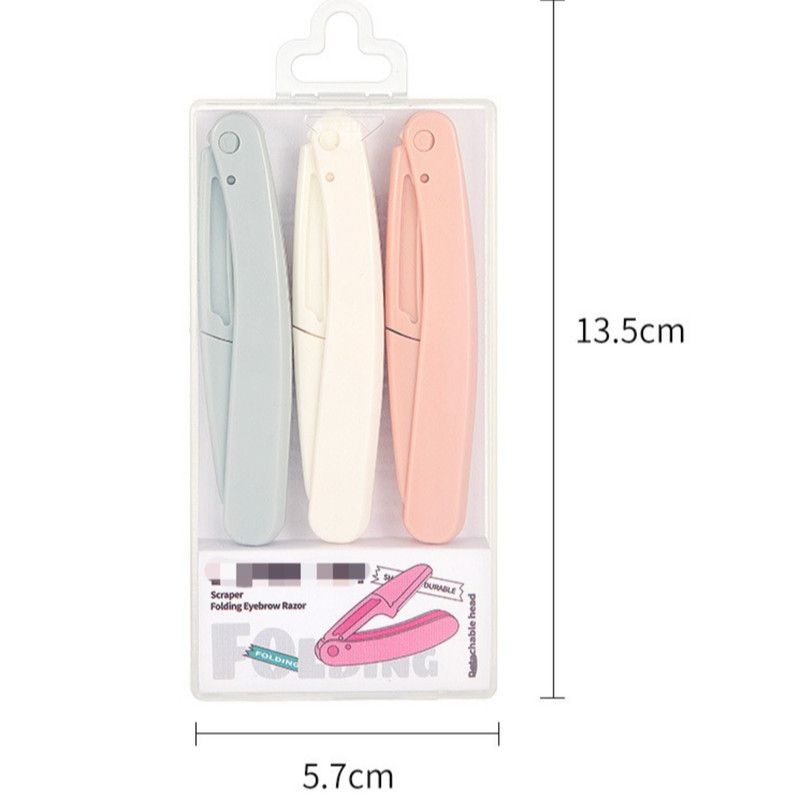 Folding Eyebrow Razor , Anti-scratch Brow Shaper, 3 Pack Makeup Tool