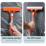3-in-1 Spray Squeegee, Household Cleaner with Built-in Spray Bottle, Silicone Water Wiper—Light Green