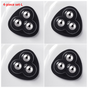 Self-Adhesive 3-Ball Caster Wheels, No-Drill Paste-On Rollers for Storage Boxes, 4-Piece Set - L - Black