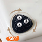 Self-Adhesive 3-Ball Caster Wheels, No-Drill Paste-On Rollers for Storage Boxes, 4-Piece Set-S-White