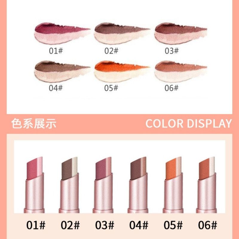Dual Color Gradient Eyeshadow Stick, Waterproof and Sweat-Proof Shimmer Eye Shadow Pencil—Coffee Brown