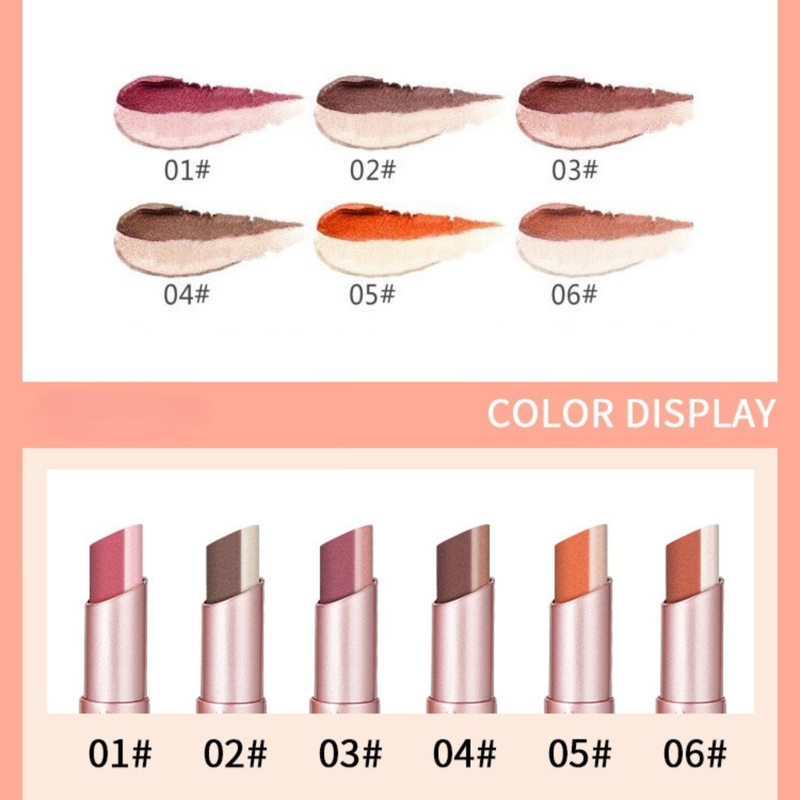 Dual Color Gradient Eyeshadow Stick, Waterproof and Sweat-Proof Shimmer Eye Shadow Pencil—Rose Gold