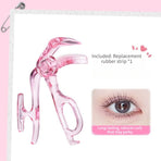 Frameless Wide-Angle Eyelash Curler, Portable Long-Lasting Natural Lash Curler, Clear Version—Pink