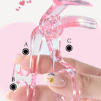 Frameless Wide-Angle Eyelash Curler, Portable Long-Lasting Natural Lash Curler, Clear Version—Pink