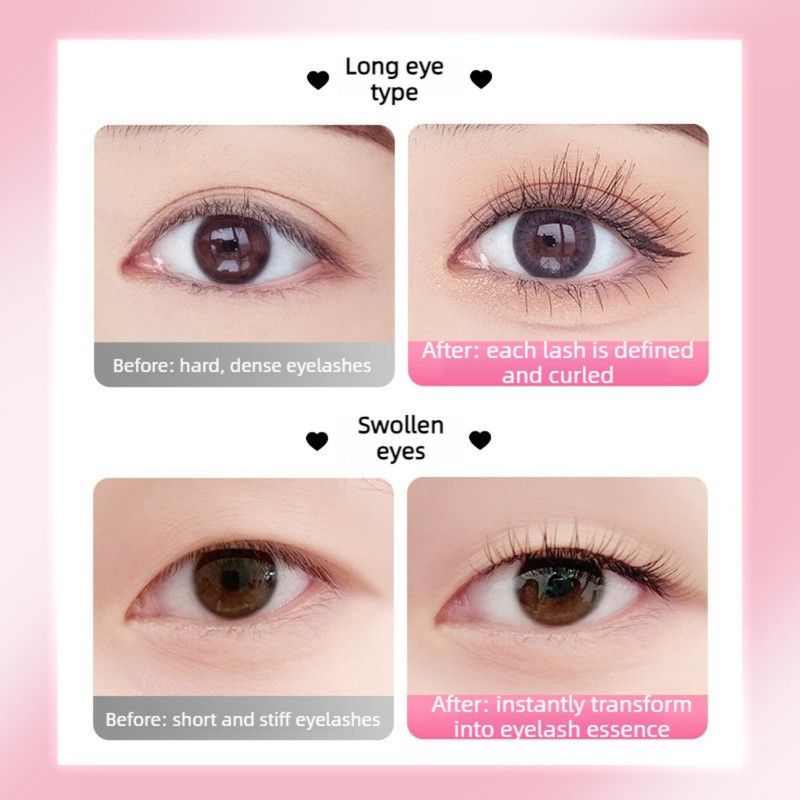 Frameless Wide-Angle Eyelash Curler, Portable Long-Lasting Natural Lash Curler, Clear Version—Pink