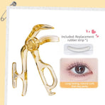 Frameless Wide-Angle Eyelash Curler, Portable Long-Lasting Natural Lash Curler, Clear Version—Yellow
