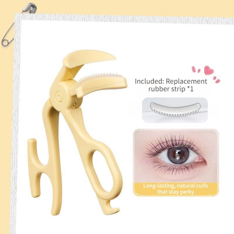 Frameless Wide-Angle Eyelash Curler, Portable Long-Lasting Natural Lash Curler - Yellow