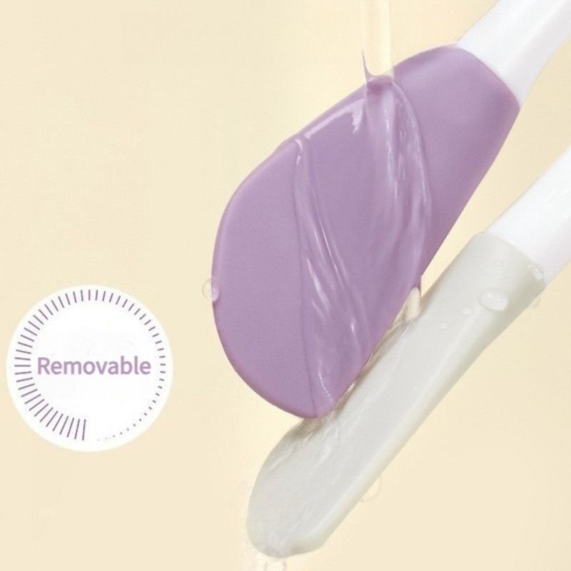 Double-Ended Silicone Mask Brush & Cleansing Facial Brush, Beauty Tool—Beige