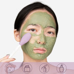 Double-Ended Silicone Mask Brush & Cleansing Facial Brush, Beauty Tool—Beige