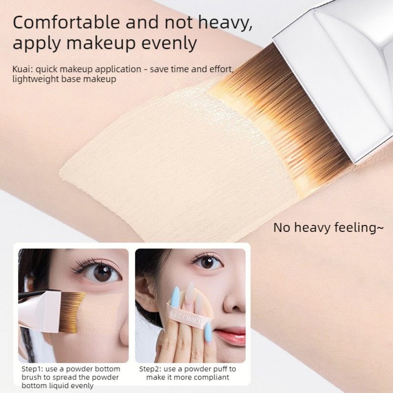Double-ended Fish Tail Foundation Brush, Flat Ultra-thin Makeup & Mask Applicator