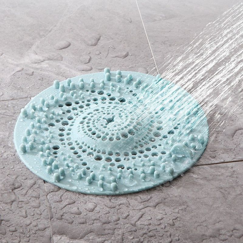Silicone Drain Hair Catcher, Bathroom Sink Drain Strainer Cover—Blue