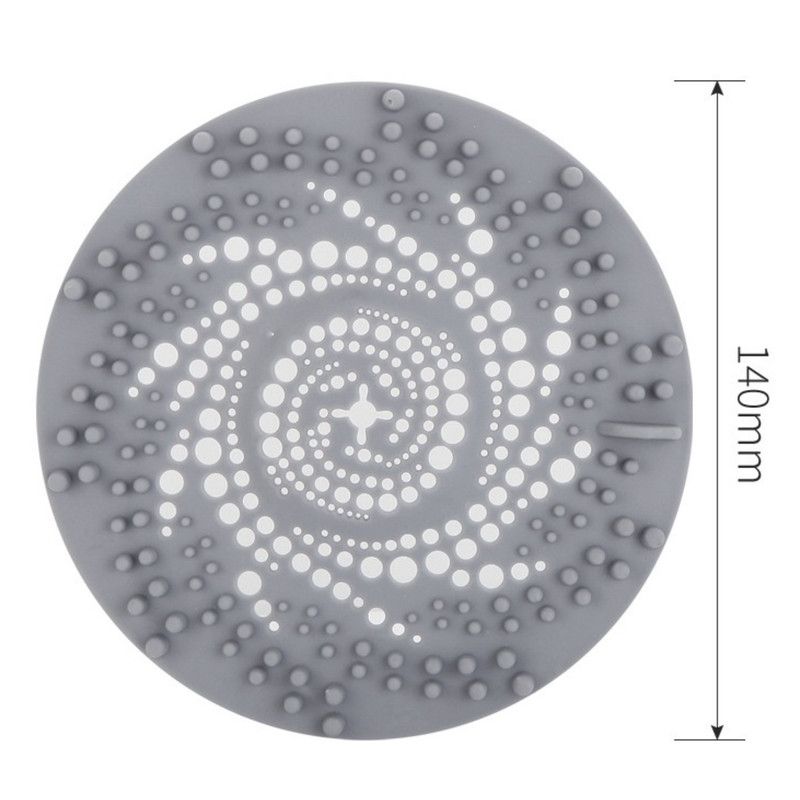 Silicone Drain Hair Catcher, Bathroom Sink Drain Strainer Cover—Light Gray