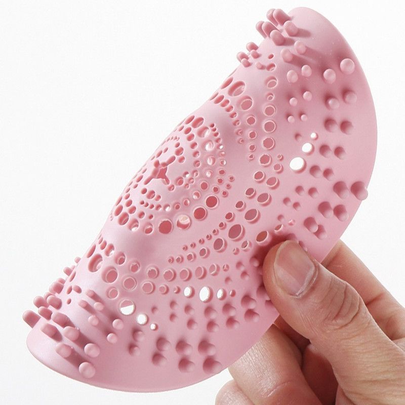 Silicone Drain Hair Catcher, Bathroom Sink Drain Strainer Cover—White