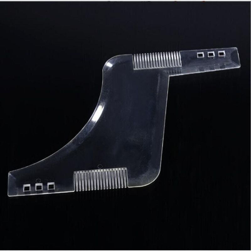 Men's Beard Shaping Template Comb, Beard Contour Styling Tool—Transparent