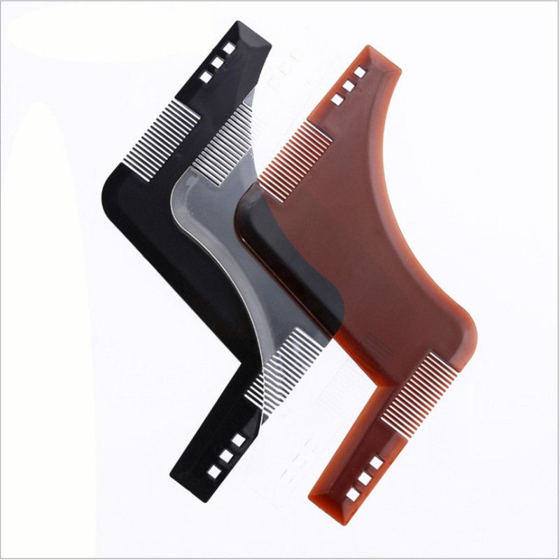 Men's Beard Shaping Template Comb, Beard Contour Styling Tool—White