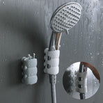 2-Piece Suction Cup Shower Head Holder, No-Drill Shower Bracket—White