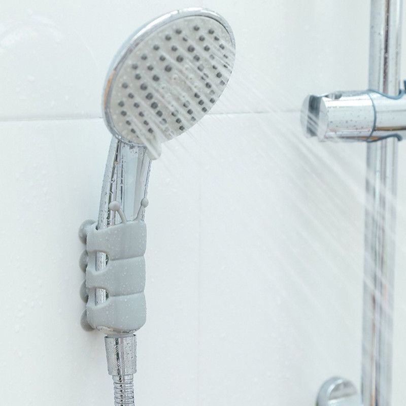 2-Piece Suction Cup Shower Head Holder, No-Drill Shower Bracket—White