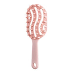Long-Handled Hollow Shampoo Brush, Scalp Massage & Hair Cleaning Comb—Pink