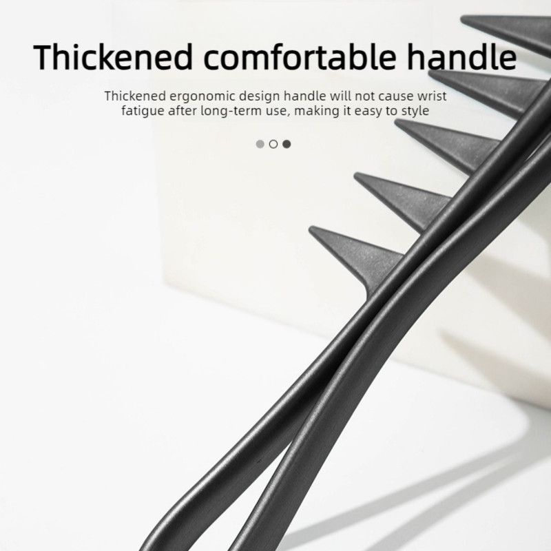 Men's Vintage Pompadour Wide-Tooth Comb, Slick-Back Styling Hair Comb, Plastic Hairdressing Comb—Black