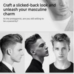 Men's Vintage Pompadour Wide-Tooth Comb, Slick-Back Styling Hair Comb, Plastic Hairdressing Comb—Black
