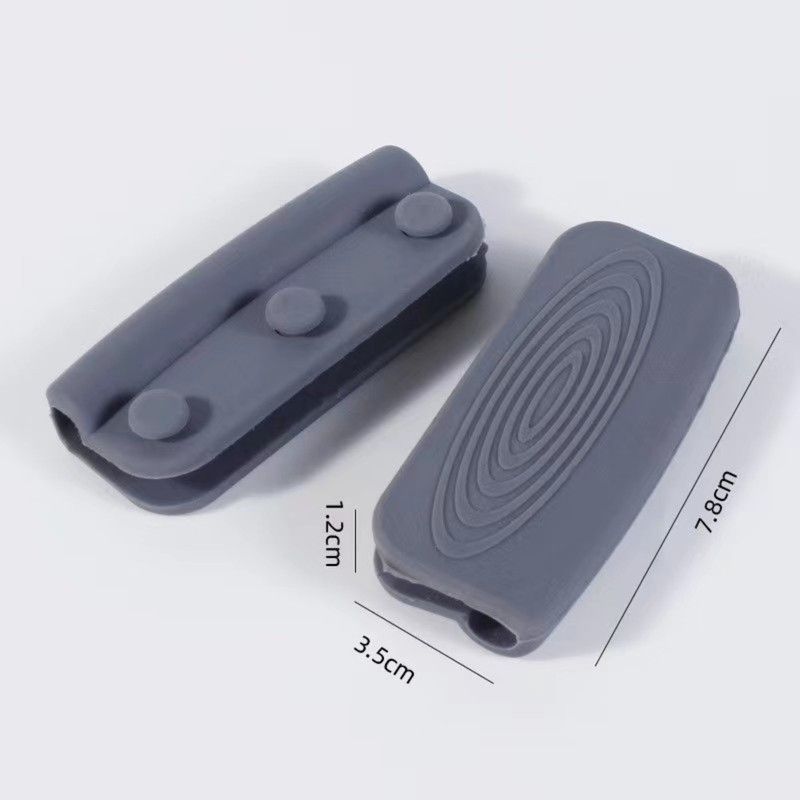 Silicone Pot Handle Cover, Heat-Resistant Pot Grip Protector for Cast Iron Pots—1 Pair—Gray