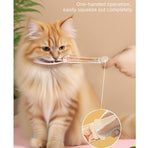 Cat Treat Spoon, Squeezer for Cat Puree Snacks, Cat Strip Feeding Spoon—Beige