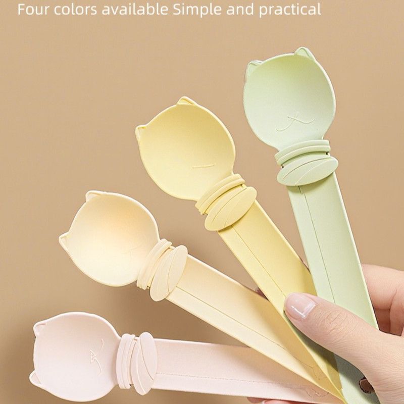 Cat Treat Spoon, Squeezer for Cat Puree Snacks, Cat Strip Feeding Spoon—Beige