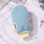 Double-Sided Honeycomb Bath Scrub Gloves, Skin-Safe Exfoliating Mitt—Blue