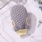 Double-Sided Honeycomb Bath Scrub Gloves, Skin-Safe Exfoliating Mitt—Gray
