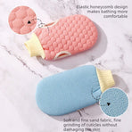 Double-Sided Honeycomb Bath Scrub Gloves, Skin-Safe Exfoliating Mitt—Gray