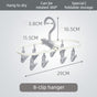 Folding Clothes Hanger with 8 Clips, Detachable Sock Drying Rack, Hanger for Home, Dorm, and Balcony - Gray