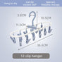 Folding Clothes Hanger with 12 Clips, Foldable Multi-clip Hanger, Underwear and Socks Drying Rack—Blue