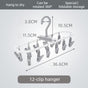 Folding Clothes Hanger with 12 Clips, Foldable Multi-clip Hanger, Underwear and Socks Drying Rack—Gray