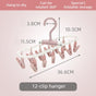 Folding Clothes Hanger with 12 Clips, Foldable Multi-clip Hanger, Underwear and Socks Drying Rack—Pink