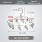 Folding Clothes Hanger with 20 Clips, Foldable Multi-clip Hanger, Underwear and Socks Drying Rack—Gray