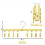 Travel Foldable Sock Clip, Portable Multi-functional Hanger for Socks, Underwear, and Hats—Yellow