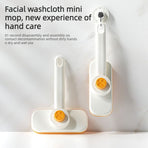 Mini Cleaning Mop for Facial Towels, Hands-Free Rotatable Clamp Cleaning Brush—Orange