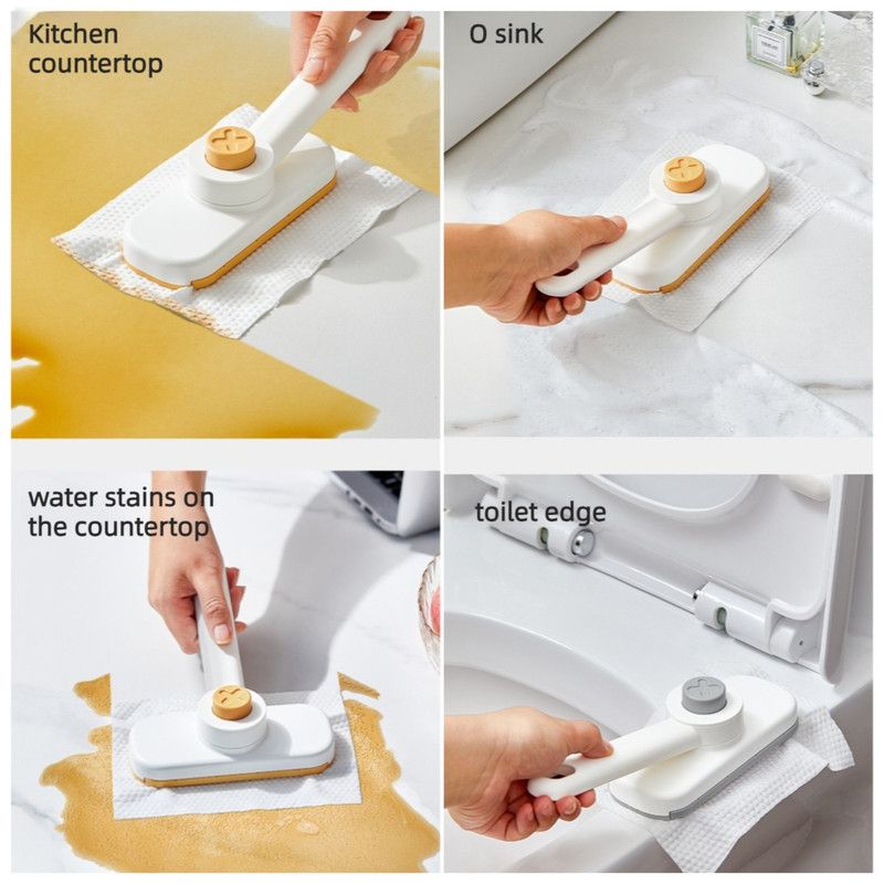 Mini Cleaning Mop for Facial Towels, Hands-Free Rotatable Clamp Cleaning Brush—Orange