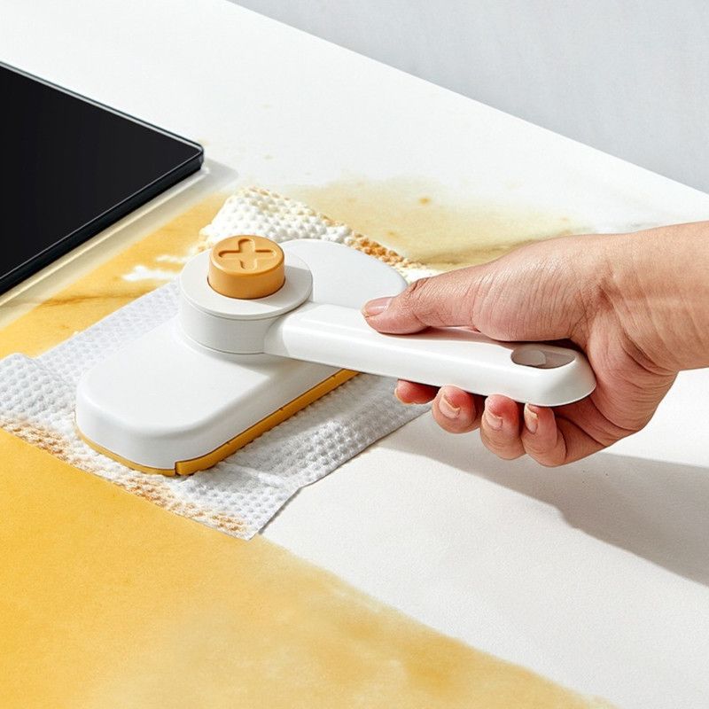 Mini Cleaning Mop for Facial Towels, Hands-Free Rotatable Clamp Cleaning Brush—Orange
