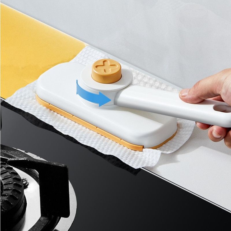Mini Cleaning Mop for Facial Towels, Hands-Free Rotatable Clamp Cleaning Brush—Orange