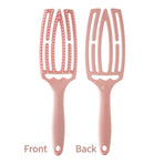 Hollow Massage Hair Comb, Wet & Dry Anti-static Household Quick-Drying Hair Brush—Pink