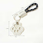 Cat Paw Pet Hair Memorial Keychain, Keepsake Bag Charm for Pet Fur Storage—White and Blue