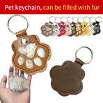 Cat Paw Pet Hair Memorial Keychain, Keepsake Bag Charm for Pet Fur Storage—White and Blue