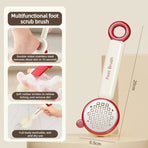 3-in-1 Multi-function Foot Brush, Foot File Cleaner for Toe Gaps—Red