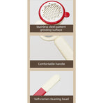 3-in-1 Multi-function Foot Brush, Foot File Cleaner for Toe Gaps—Red