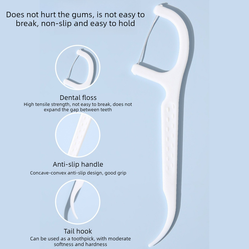Portable Automatic Floss Dispenser, Travel Disposable Dental Floss Storage Box—White