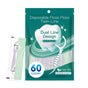 Disposable Twin-Line Dental Floss Picks, Individually Wrapped Floss Sticks—Purple