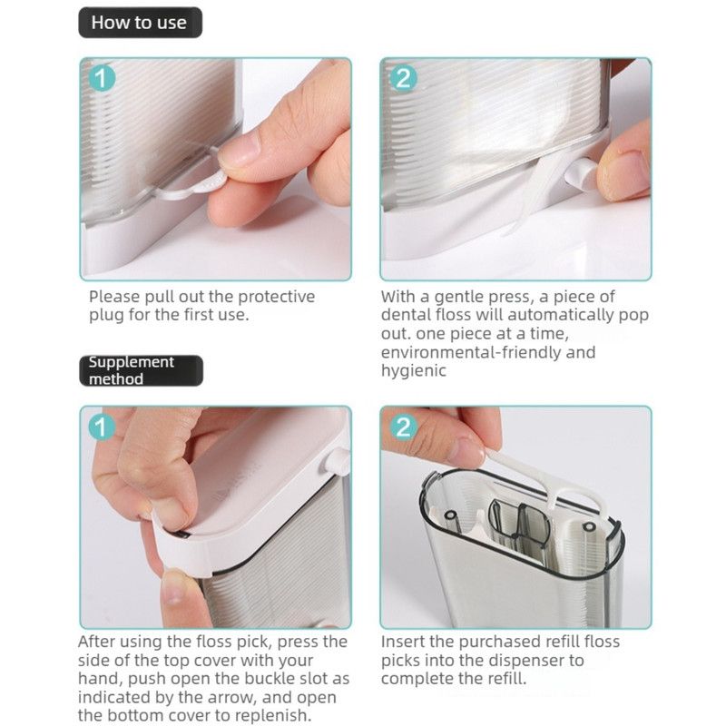 Automatic Dental Floss Dispenser, 88-Count Pack, Disposable Polymer Dental Floss